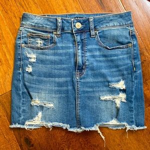 AE American Eagle High Rise Denim Mini Skirt